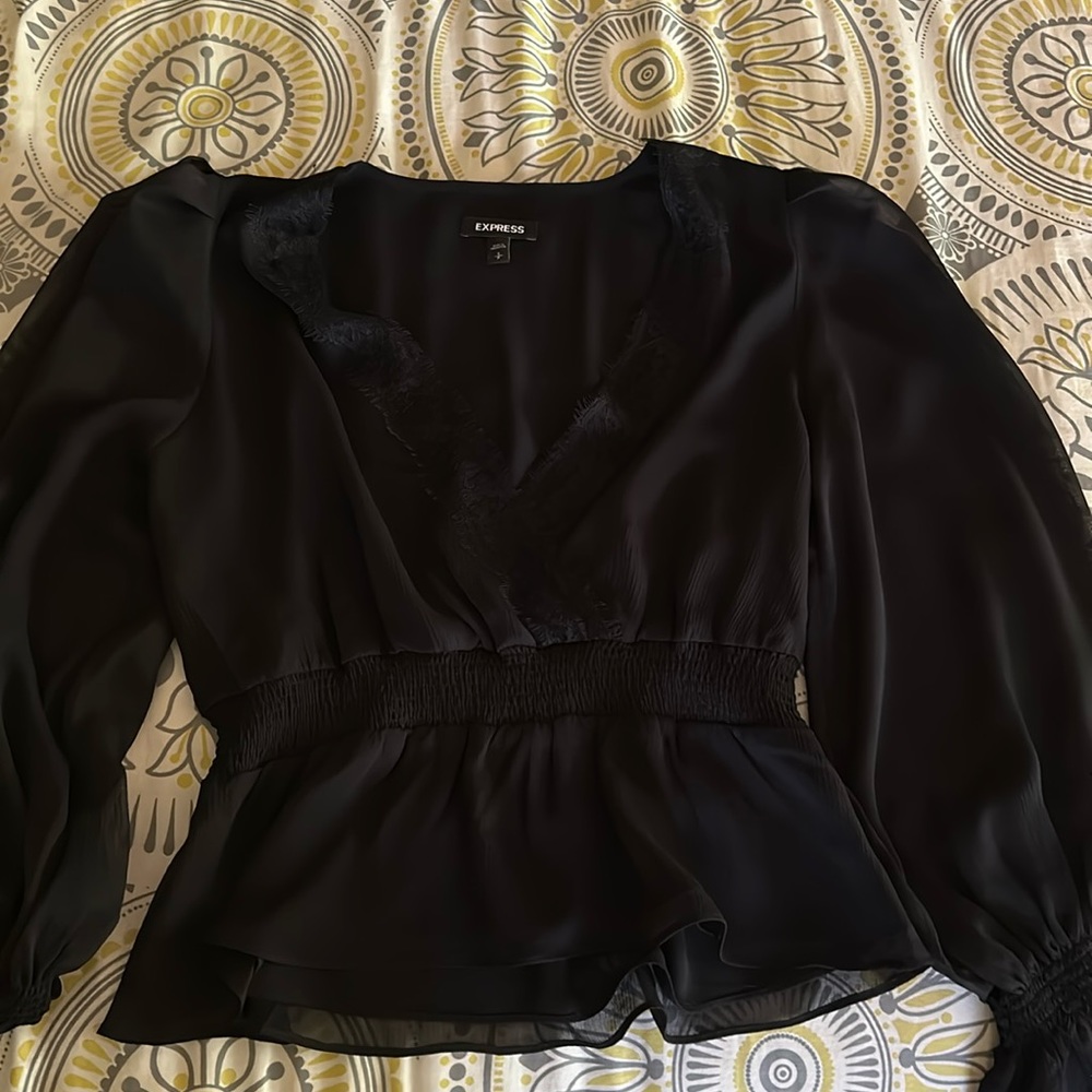 Express Women’s Cinched Waist Sheer Top